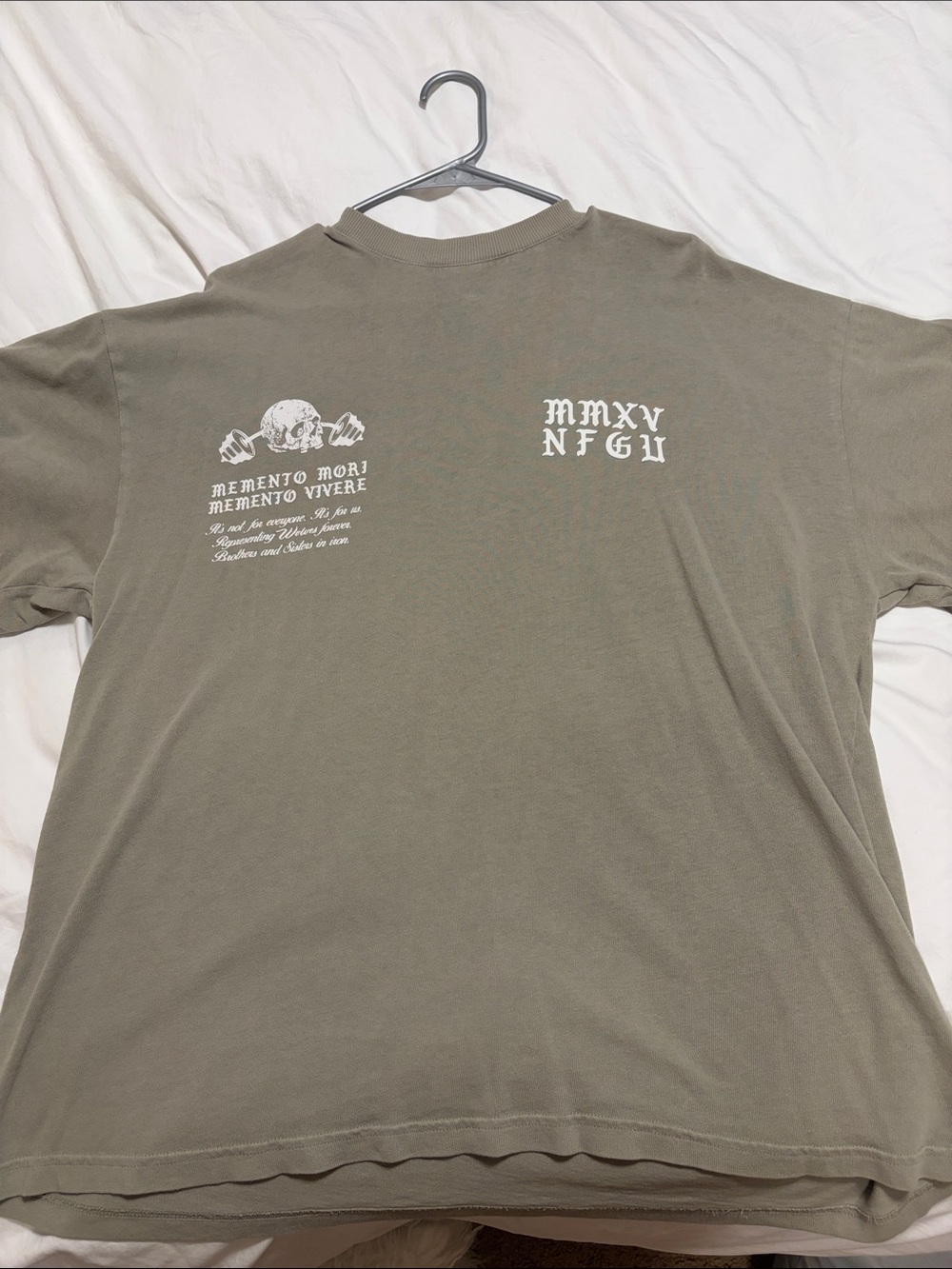 Darc Sport Sage Green Short-Sleeve Tee with White Skull Print